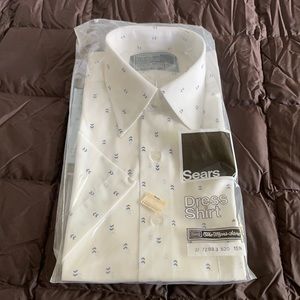 Sears Men’s Short Sleeve Dress Shirt Vintage NOS